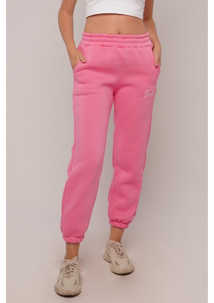 Pembe Barbie Baskılı Eşofman Altı