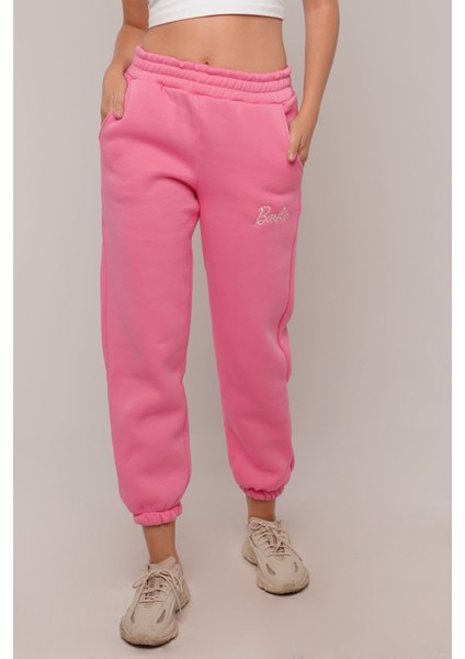 Pembe Barbie Baskılı Eşofman Altı