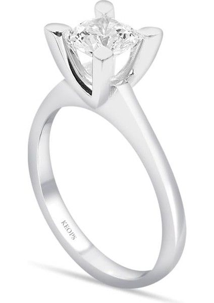 F Renk 1 Karat Pırlanta Tektaş Yüzük - Hrd Sertifikalı