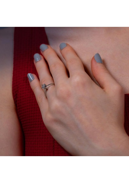 H Renk 0.25 Karat Pırlanta Tektaş Yüzük modelleri