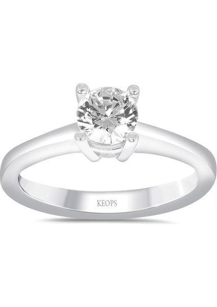 E Renk 0.60 Karat Pırlanta Tektaş Yüzük - Hrd Sertifikalı