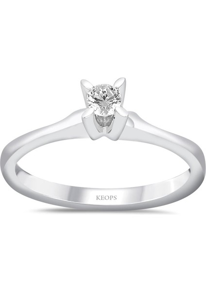 F Renk 0.10 Karat Pırlanta Tektaş Yüzük