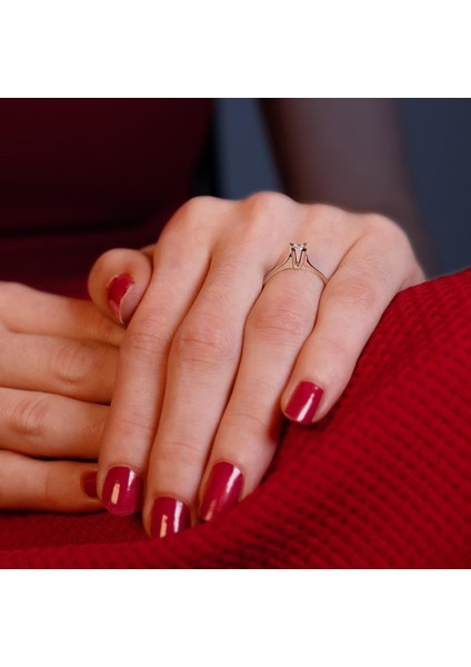 F Renk 0.10 Karat Pırlanta Tektaş Yüzük fırsatları