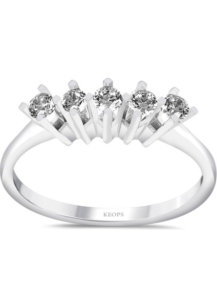 G Renk 0.25 Karat Pırlanta Beştaş Yüzük