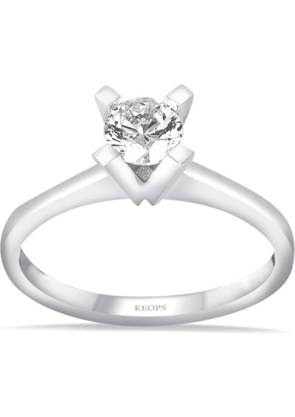 D Renk 0.40 Karat Pırlanta Tektaş Yüzük - Hrd Sertifikalı