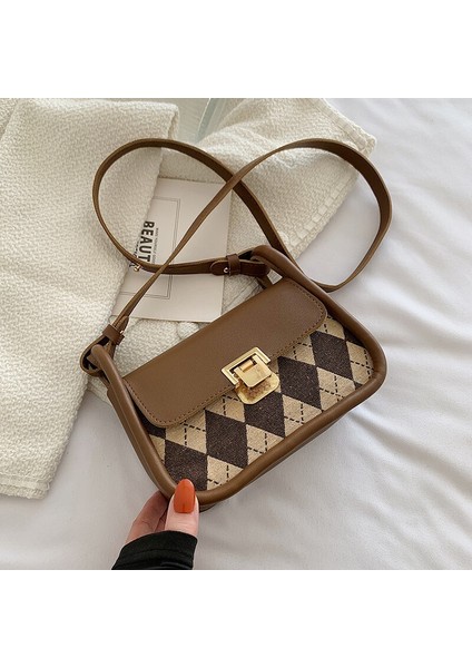 Modaya Uygun Retro Üst Düzey Dokulu Tek Omuzlu Çapraz Askılı Çanta Çok Yönlü Kadın Koltukaltı Çantası (Yurt Dışından)