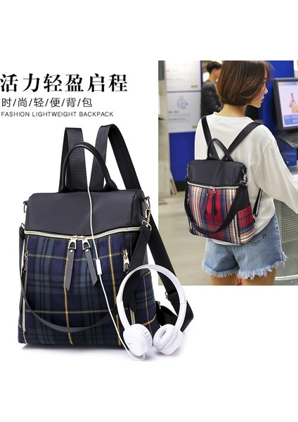 Yeni Ekose Avrupa ve Amerikan Çift Kullanımlı Sırt Çantası (Yurt Dışından) modelleri