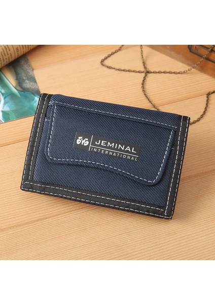 Erkek Kısa Dikey Kumaş Cüzdan Kanvas (Yurt Dışından)