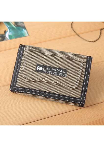 Erkek Kısa Dikey Kumaş Cüzdan Kanvas (Yurt Dışından)