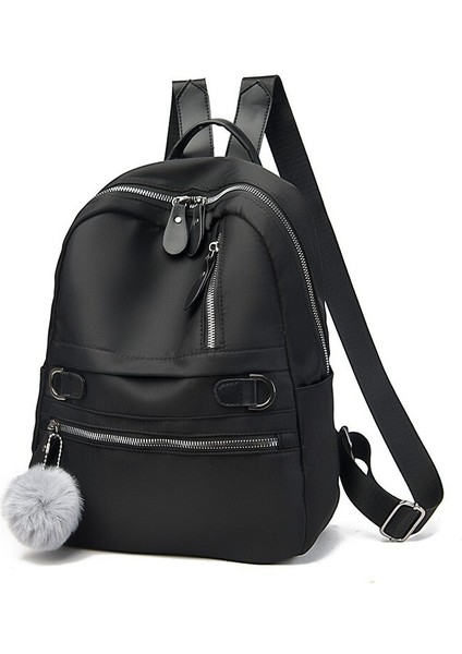 Btm Kadın Fermuarlı Sırt Çantası - Siyah (Yurt Dışından)