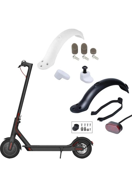 Liangduo Shop No.8 Stili Dayanıklı Scooter Çamurluk Xiaomi M365 M365 Pro Için Elektrikli Scooter Lastik Sıçrama Çamurluk Arka Arka Lambası Arka Koruma Kanatlı (Yurt Dışından)