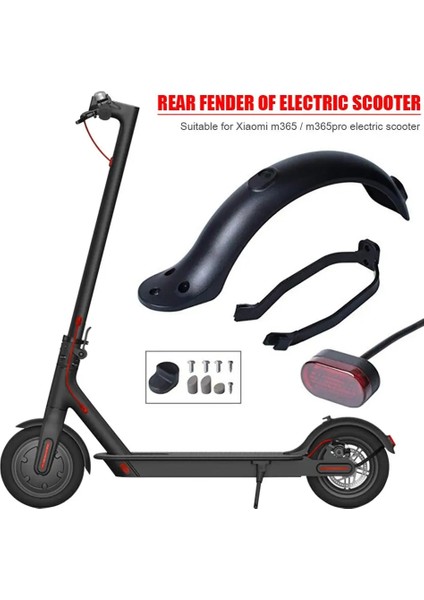 Liangduo Shop No.8 Stili Dayanıklı Scooter Çamurluk Xiaomi M365 M365 Pro Için Elektrikli Scooter Lastik Sıçrama Çamurluk Arka Arka Lambası Arka Koruma Kanatlı (Yurt Dışından)