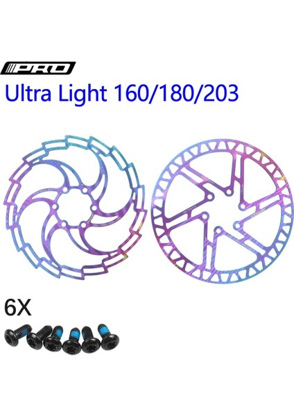 Liangduo Shop 180MM Model 1 Stil Iııpro Bisiklet Disk Fren Yağı Kaygan Paslanmaz Çelik Mtb Yol Bisikleti Gökkuşağı Hafif 6 Cıvata G3 Merkez Rotor Ipro (Yurt Dışından)