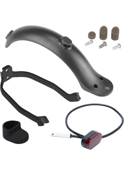 Siyah Stil Xiaomi Mijia Pro Elektrikli Scooter Için Dayanıklı Scooter Çamurluk Arka Arka Lambalı Arka Korumalı Lastik Sıçrama Çamurluk (Yurt Dışından)