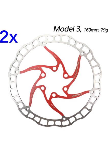 2 Adet 160 Kırmızı M3 Stili Iııpro Bisiklet Disk Fren Yağı Kaygan Paslanmaz Çelik Mtb Yol Bisikleti Gökkuşağı Hafif 6 Cıvata G3 Merkez Rotor Ipro (Yurt Dışından)