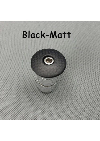 Siyah Mat Stili Bisiklet Kulaklığı Stem Kulaklıkları Stem Üst Kapak Kompresör " Karbon Yönlendirici Kompresör Alüminyum Genişletici+ T800 Karbon Üst Kapak (Yurt Dışından)