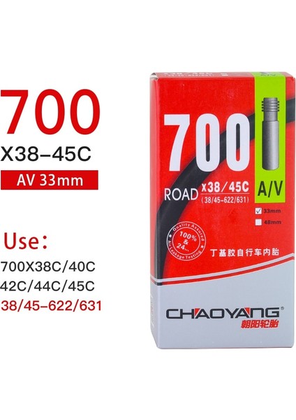 Liangduo Shop 700 38-45C Av 33 mm Stili Dayanıklı Standart Iç Tüp Fransız Valf Bisiklet Lastiği Yol Bisikleti Döngüsü Butil Kauçuk Fv 80LLLL Lastik (Yurt Dışından)