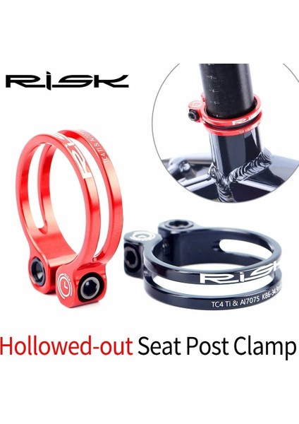 Liangduo Shop 34.9 mm Kırmızı Stil Rısk Ultralight Bisiklet Koltuğu Direği Kelepçesi 3 Renk Alüminyum Alaşımlı Bisiklet Seatpost Kelepçeleri Mtb Koltuk Sıkma Klipsi (Yurt Dışından)