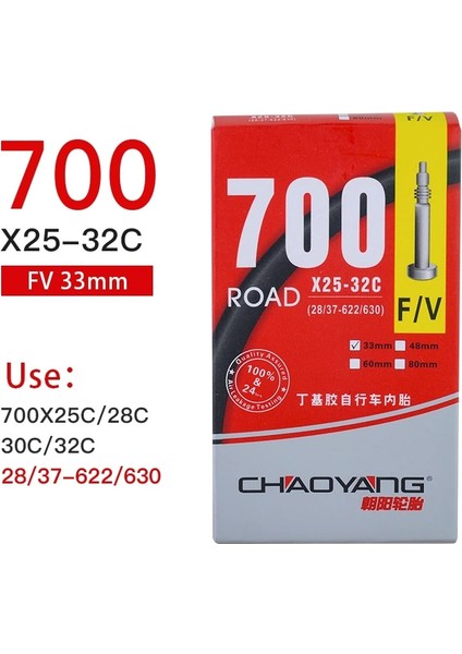 700 25-32C Fv 33MM Stili Dayanıklı Standart Iç Tüp Fransız Valf Bisiklet Lastiği Yol Bisikleti Döngüsü Butil Kauçuk Fv 80LLLL Lastik (Yurt Dışından)