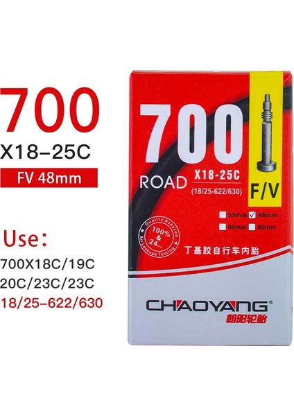 700 18-25C Fv 48MM Stili Dayanıklı Standart Iç Tüp Fransız Valf Bisiklet Lastiği Yol Bisikleti Döngüsü Butil Kauçuk Fv 80LLLL Lastik (Yurt Dışından)