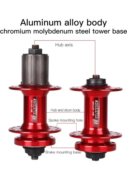 Siyah Ön Göbek Stili Blooke DT100 Bisiklet Topu Hub Delik Disk Fren Eed Ön Arka Mtb Bisiklet Burcu Hızlı Bırakma Kol Küp (Yurt Dışından) modelleri