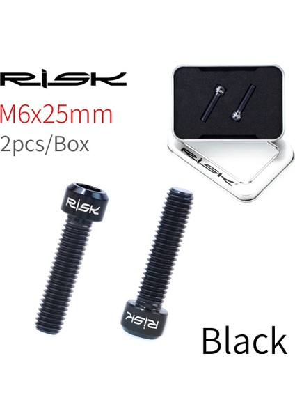 1 Çift Siyah Stil Risk Kutusu Dağ Bisikleti Bisiklet Disk Kaliper Fren Sabitleme Cıvataları Vidalar Genişletilmiş Titanyum Alaşımlı (Yurt Dışından)