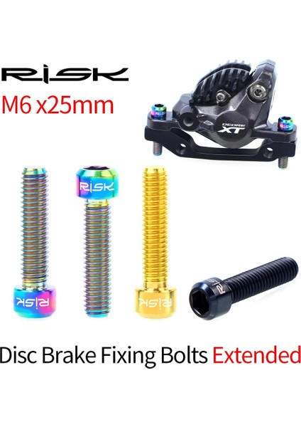 1 Çift Siyah Stil Risk Kutusu Dağ Bisikleti Bisiklet Disk Kaliper Fren Sabitleme Cıvataları Vidalar Genişletilmiş Titanyum Alaşımlı (Yurt Dışından) fırsatları