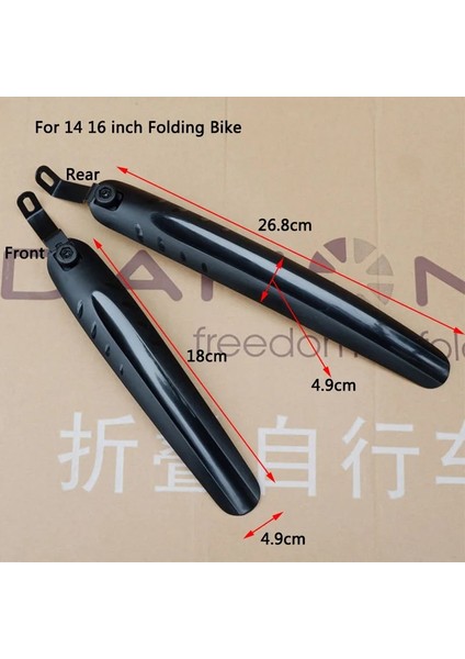 14 16 Inç 1 Takım Stili Için Daho Için Katlanır Bisiklet Çamurluk Ön Arka Bisiklet Kanatları Çamurluk Plastik Yağmur Koruma Çamurluk (Yurt Dışından)