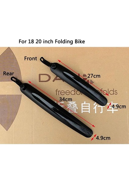 18 20 Inç 1 Takım Stili Için Daho Için Katlanır Bisiklet Çamurluk Ön Arka Bisiklet Kanatları Çamurluk Plastik Yağmur Koruma Çamurluk (Yurt Dışından)