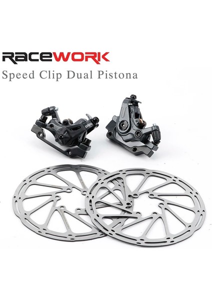 160MM Tarzı Bisiklet Ön Arka Disk Fren Kaliper Xc Mtb Dağ Bisikleti Için Hız Klipsi Rotorlu Çift Pistonlu Mekanik Disk Fren Seti (Yurt Dışından)