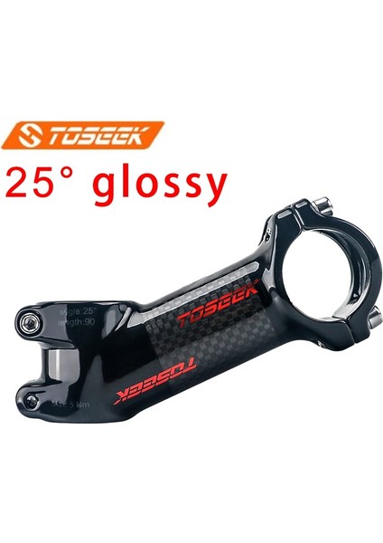 Parlak-25 Derece 90MM Stili Toseek Karbon Kök Derece Bisiklet Kök mm Ultra Hafif Bisiklet Gidon Mtb Yol Katlanır Bisiklet Için Kaynaklanıyor (Yurt Dışından)