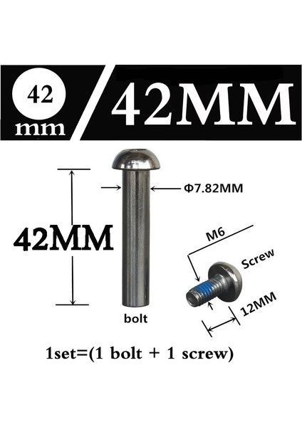 42 mm Stil M6&φ8* Scooter Paten Bisiklet Bisiklet Amortisörler Somun ve Cıvata Vida Aksesuarlar (Yurt Dışından)