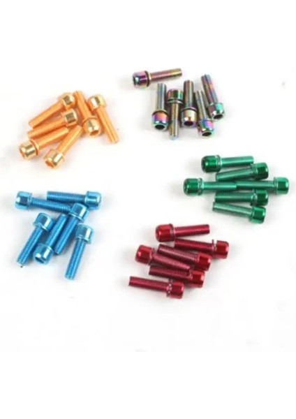 F Stili Teel Ti Titanyum Kaplama Vidalar Yıkayıcılı Cıvatalar M5 * 18MM Bisiklet Için Bisiklet Sapları ve Gidon Gökkuşağı Altın Rengi (Yurt Dışından)