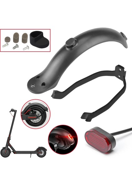 Gri Tarzı Elektrikli Scooter Arka Çamurluk Çamurluk Desteği Arka Lambası Seti Mooter Için Elektrikli Hafif Eleman Dekorasyonu (Yurt Dışından) modelleri