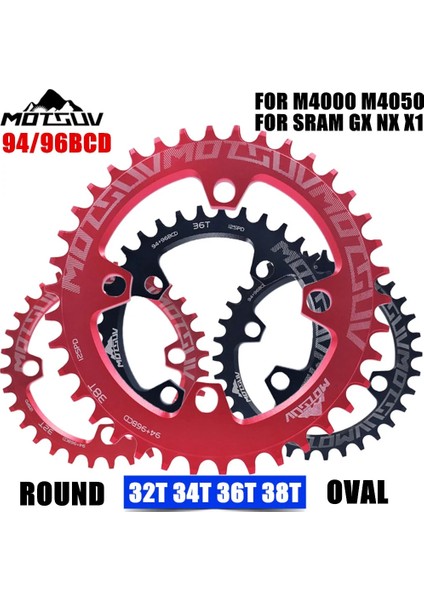 Oval 36T Siyah Stil Motsuv Bisiklet mm Krank T Aynakol Yuvarlakoval Bcd Mtb Aynakol Alıvıo Sramnx Gx X1 Krank Için (Yurt Dışından)