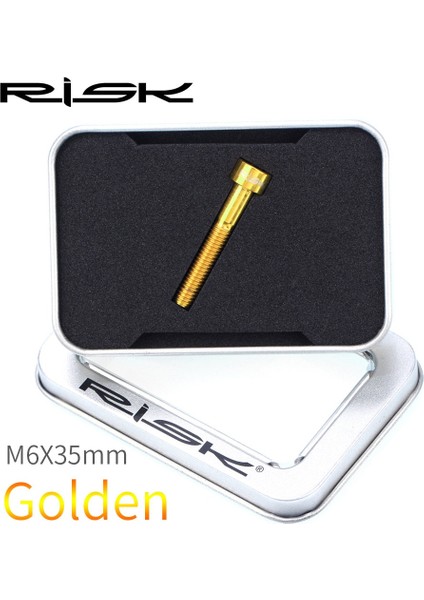 M6X35MM Altın Stili Rısk Titanyum Cıvatalar M6 x Alyan Anahtarı Mtb Yol Bisikleti Konik Başlı Vida Bisiklet Kulaklık Kapağı Sabitleme Cıvataları Gökkuşağı Altın (Yurt Dışından)
