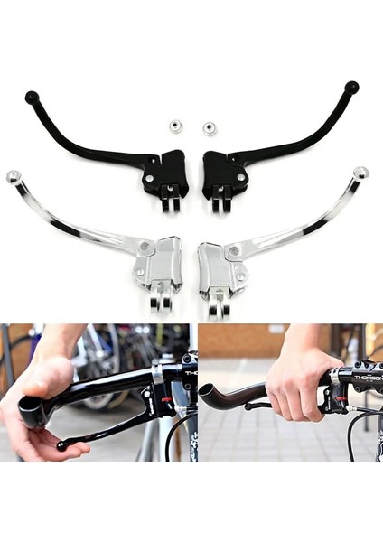 Gümüş Tarzı Bisiklet Fren Kolu DC139 Yol Gidon Bükülmüş Çubuk Fren Kolu Blacksilver City Retro Bisiklet Sabit Vites Bisiklet Fren Kolu Parçası (Yurt Dışından) fiyatları