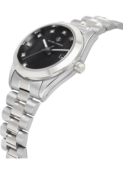 Siyah Kadranlı Gümüş Kaplamalı Kadın Kol Saati fiyatları