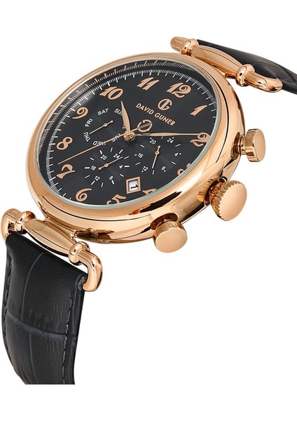 Rose Kaplamalı Siyah Kadranlı Multifonksiyonlu Erkek Kol Saati fiyatları