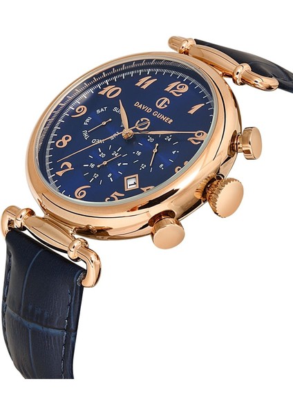 Lacivert Kadranlı Multifonksiyonlu Lacivert Deri Kordonlu Erkek Kol Saati fiyatları
