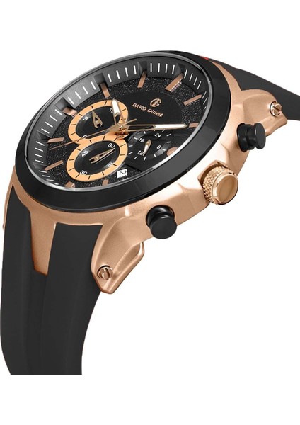 Siyah Kadranlı Rose Siyah Kaplamalı Multifonksiyonlu Siyah Silikon Kordonlu Erkek Kol Saati fiyatları