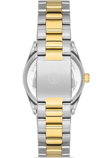 Takvimli Sarı Beyaz Kaplamalı Kadın Kol Saati modelleri