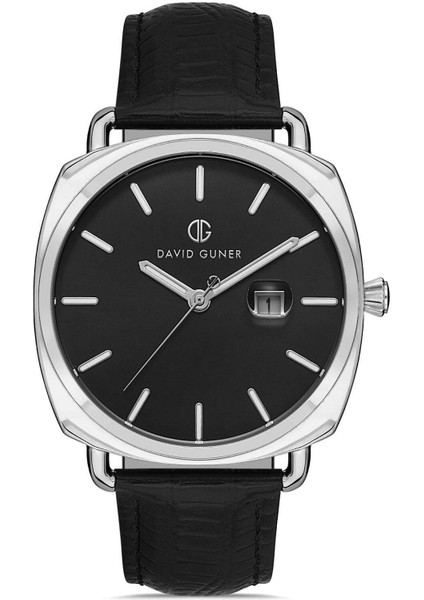 Siyah Kadranlı Gümüş Kaplamalı Erkek Kol Saati