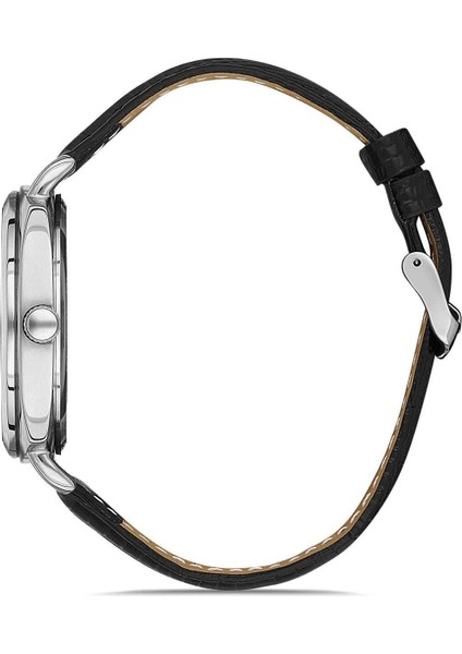 Siyah Kadranlı Gümüş Kaplamalı Erkek Kol Saati fiyatları