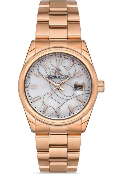 Takvimli Rose Kaplamalı Kadın Kol Saati