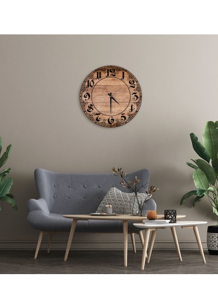 Gift Dekoratif 45CM Ahşap Duvar SAATI-156