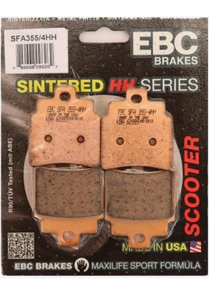 SFA355/4HH 2001-2006 Kymco Grand Dink 250 Uyumlu Ön Fren Balatası Sinterli Balata