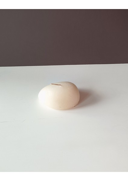 Taş Şekilli 3 Adet Küçük Mum Gri 7x5 cm