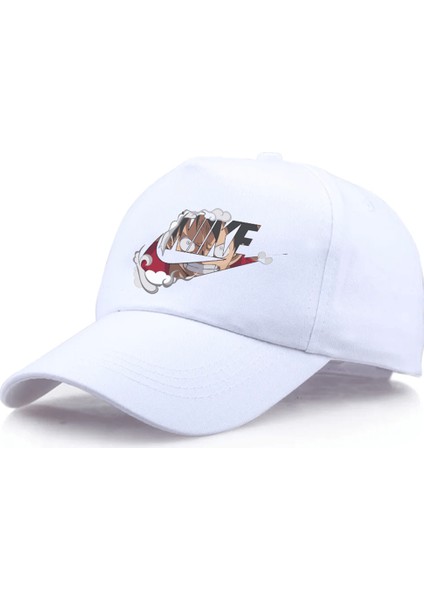 One Piece Luffy Minimal Logo Beyaz Şapka