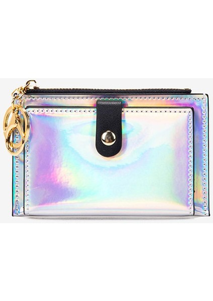 Moda Holografik Kadın Cüzdan Para Çantası Ince Ince Küçük Mini Cüzdan Pembe Kadın Bozuk Para Cüzdanı Kısa Bayanlar Cüzdan Ince Vallet (Yurt Dışından)